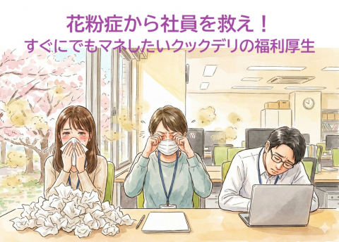 花粉症から社員を救え！すぐにでもマネしたいクックデリの福利厚生